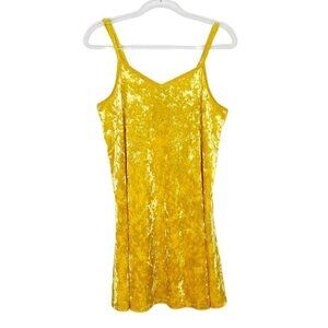 Hot Topic Birds of Prey‎ Velvet Dress Women’s Size Medium Yellow